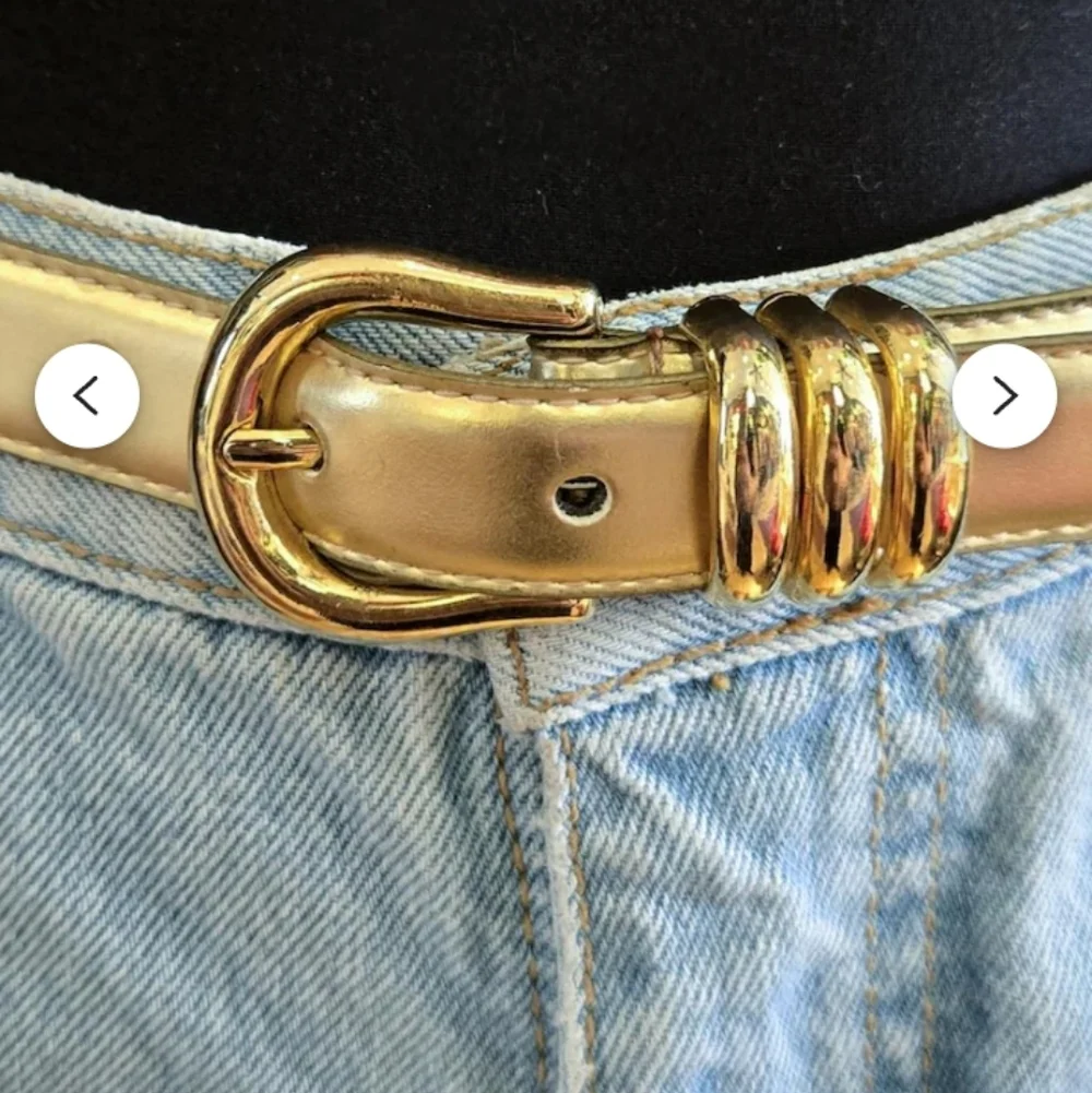 Gold Women Unbranded Belt Faux Leather Large 38 Inches